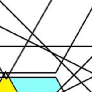 Puede incluir: Dise&ntilde;o geom&eacute;trico abstracto con l&iacute;neas que se cruzan formando un patr&oacute;n colorido. El dise&ntilde;o presenta un tri&aacute;ngulo amarillo, un pent&aacute;gono azul claro, un trapecio naranja, un tri&aacute;ngulo rosa y un rect&aacute;ngulo verde.