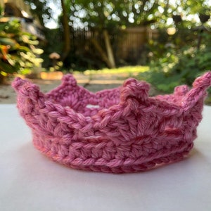 Pink Crochet Crown Special Baby Infant Toddler Newborn, Baby Girl Photo Prop, Birthday Princess Crown, Fairy Tale Costume Dress Up