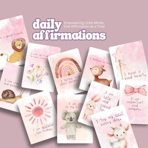 Daily Affirmation Cards for Kids | Printable Positive Affirmation Cards | Growth Mindset Flashcards | Self-Esteem & Mindfulness Cards