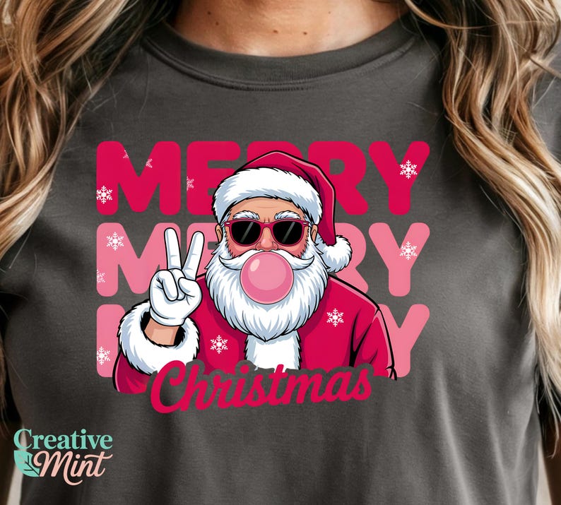 Merry Christmas Santa PNG, Santa Blowing Bubble PNG, Cool Santa Design ...