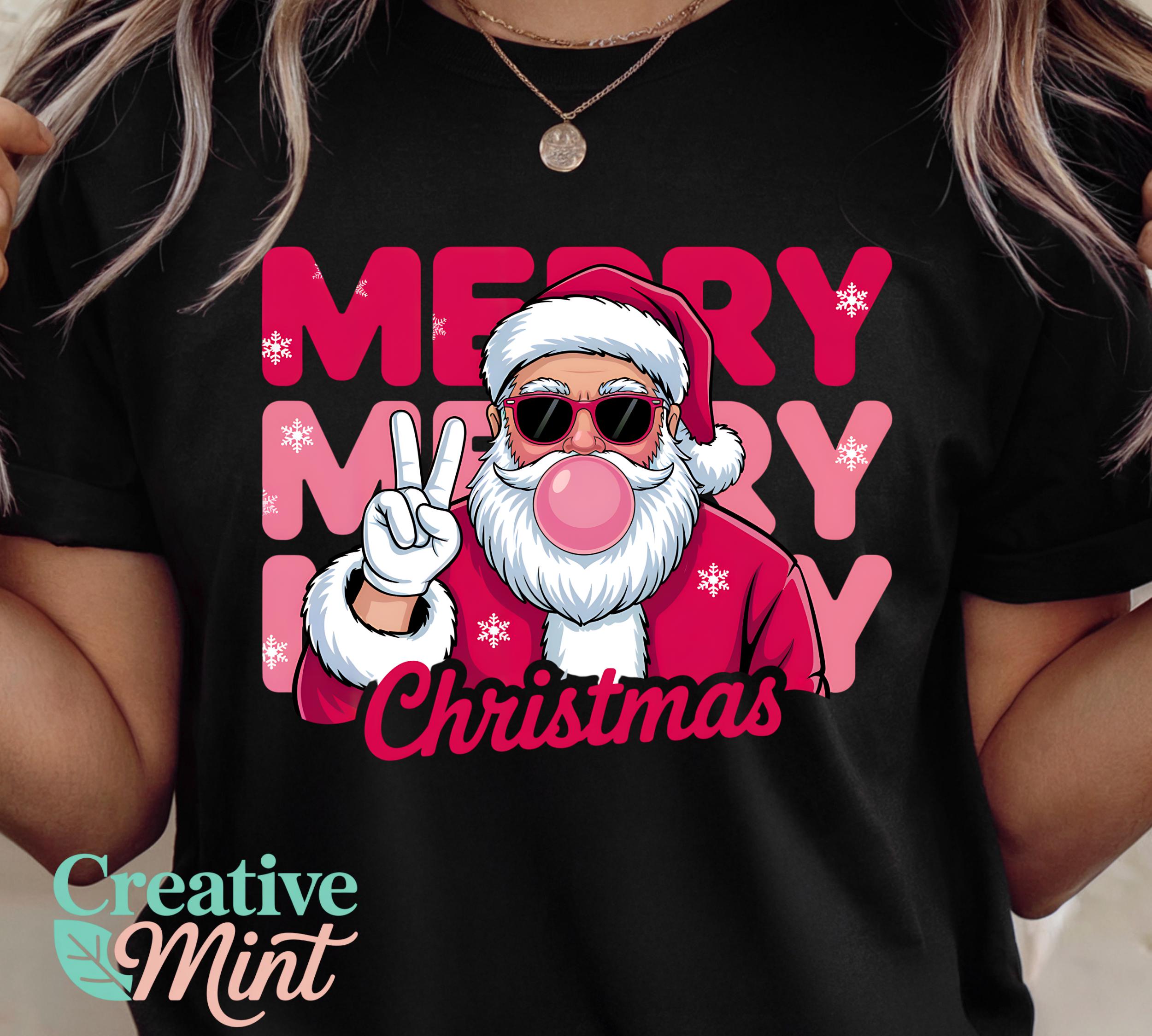 Merry Christmas Santa PNG, Santa Blowing Bubble PNG, Cool Santa Design ...