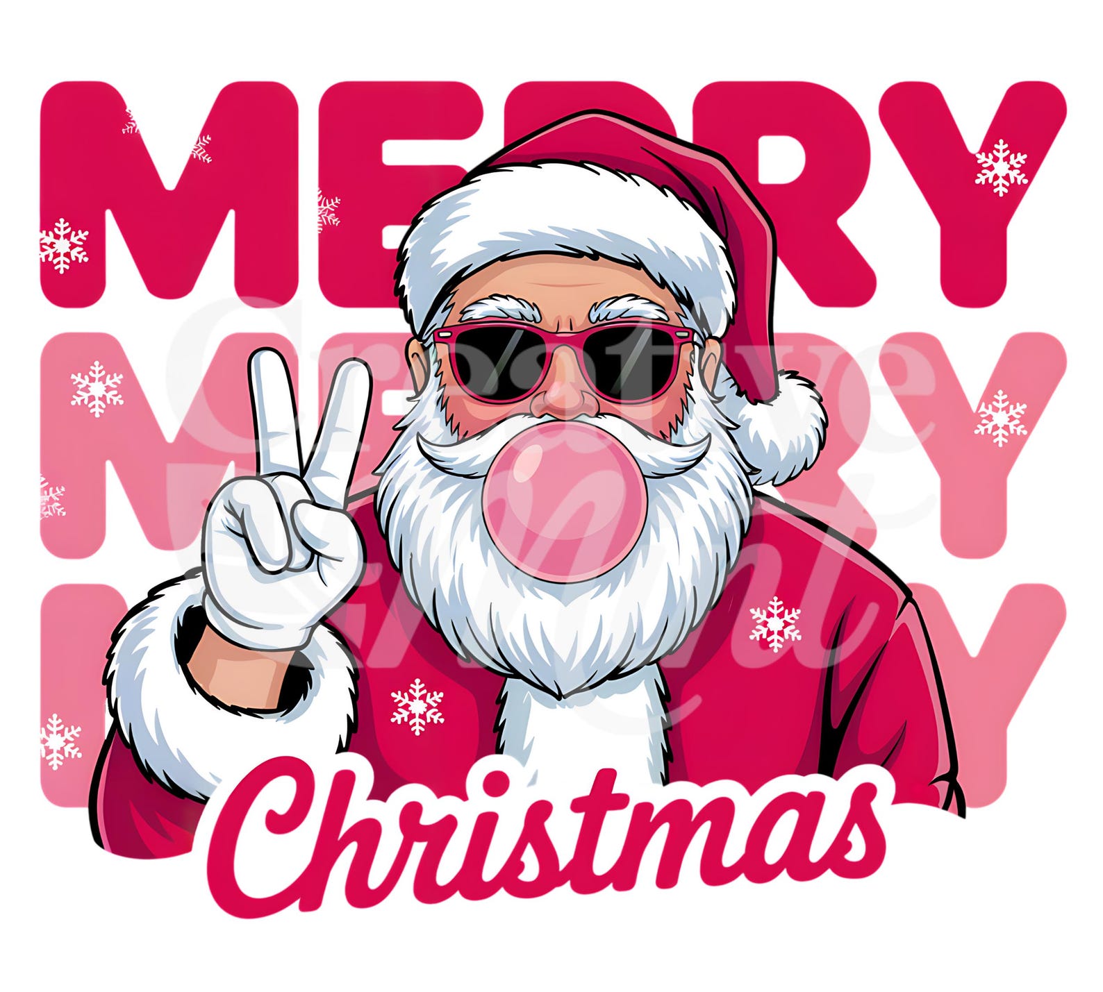 Merry Christmas Santa PNG, Santa Blowing Bubble PNG, Cool Santa Design ...