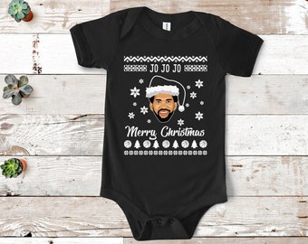 Joel Embiid Ugly Christmas Baby Bodysuit | Philadelphia 76ers Infant One Piece | Sixers Holiday Pajamas Romper | Philly Sports Fan Creeper