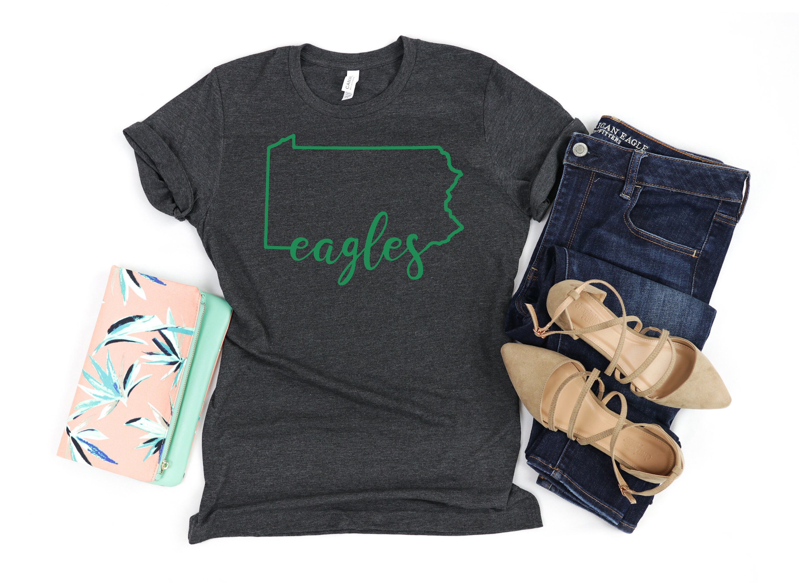 Eagles Football Shirt Philadelphia Sports Tee Eagles Fan Etsy