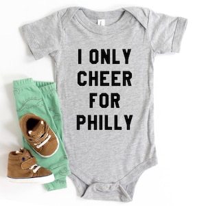 I Only Cheer For Philly Baby Bodysuit | Philadelphia One Piece | Philly Sports Fan Infant Creeper | Tailgate Romper | Cute Baby Shower Gift