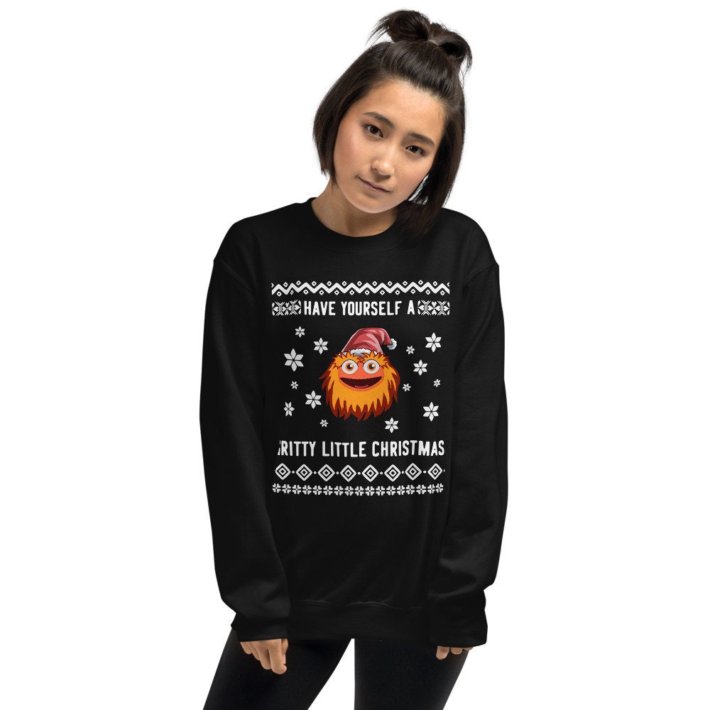 Gritty Ugly Christmas Sweater Style Sweatshirt Philadelphia Flyers Christmas Unisex Sweatshirt Holiday Pajamas Christmas Gift Etsy