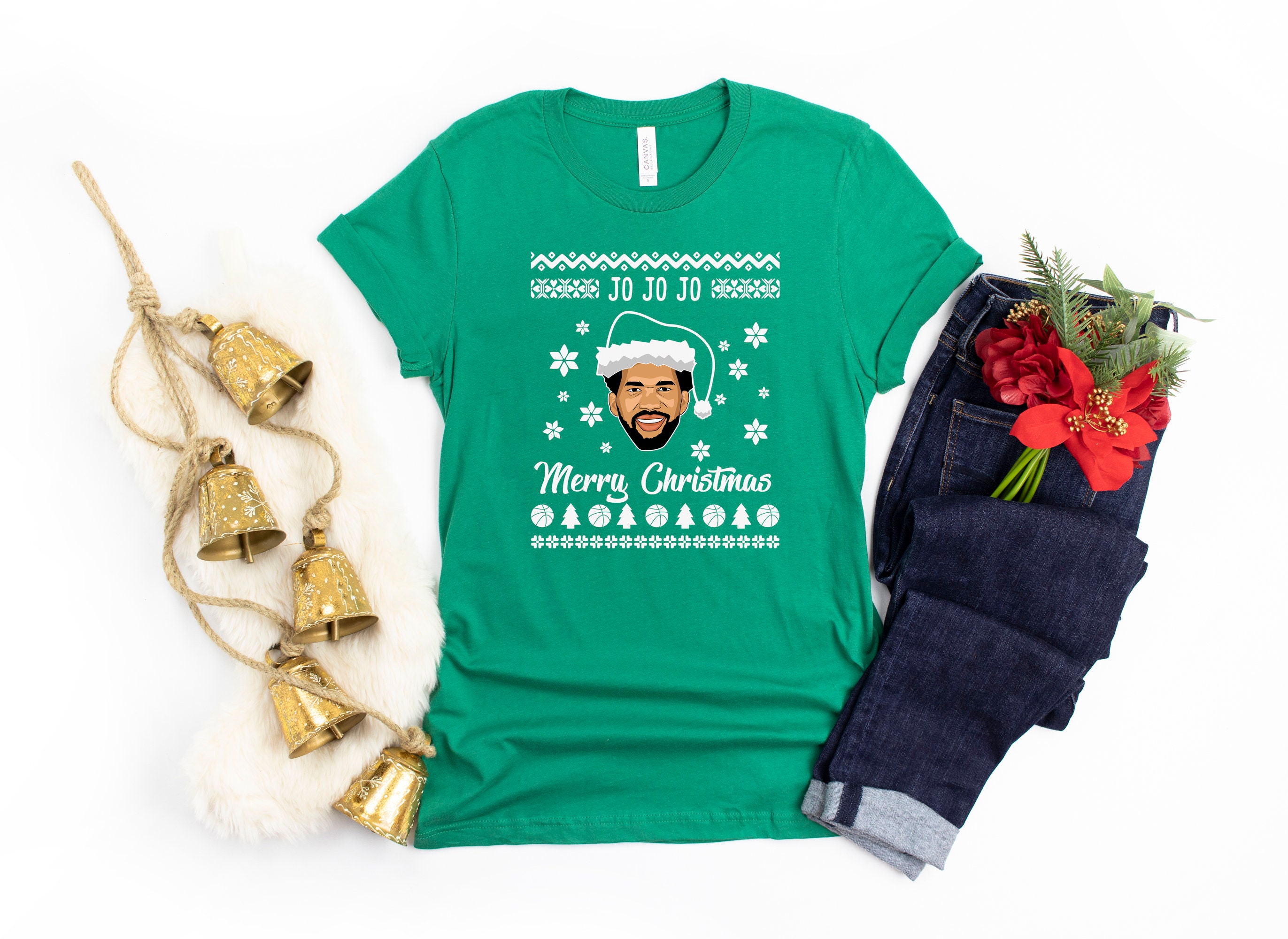 Joel Embiid Ugly Holiday Sweater Style Shirt 76ers Kids Youth Tee Sixers Holiday Party Philadelphia Basketball Fan Christmas Gift Etsy
