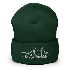 Philadelphia Skyline Winter Cuffed Beanie Hat | Philadelphia Pride Christmas Gift
