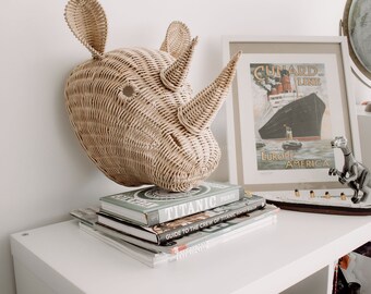 Rattan Animal Head Etsy