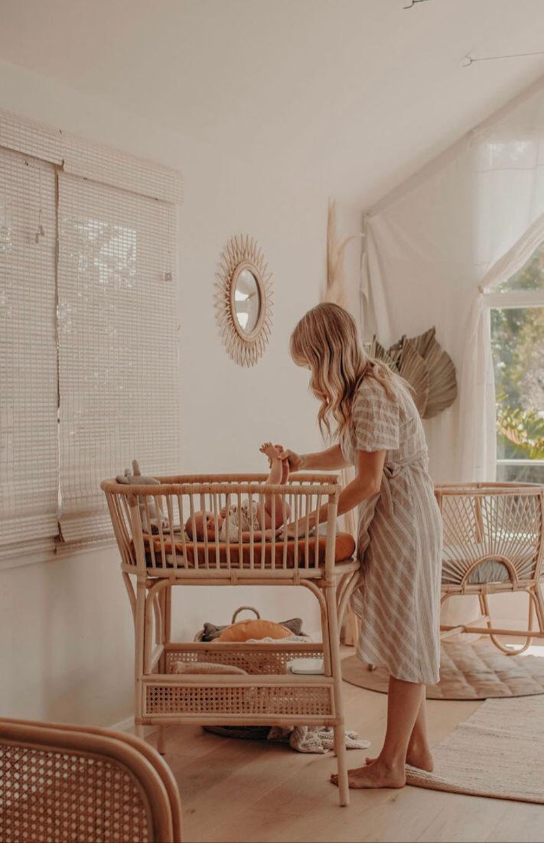 vintage wicker baby changing table