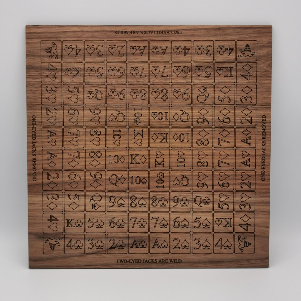 Wooden Sequence Board Game Maple or Walnut Sequence Game Etsy