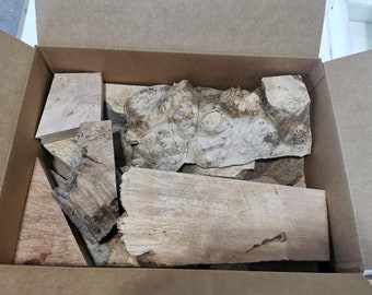 Live edge burl box 23-1 - Live edge kiln dried burl (maple and buckeye) pieces for woodworking and epoxy work - Please read description