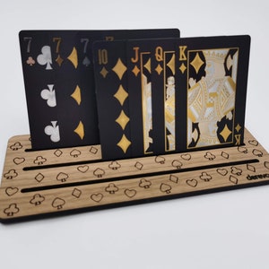 Wood playing card holder - Great for all kinds of card and board games! Slim, great for travel!