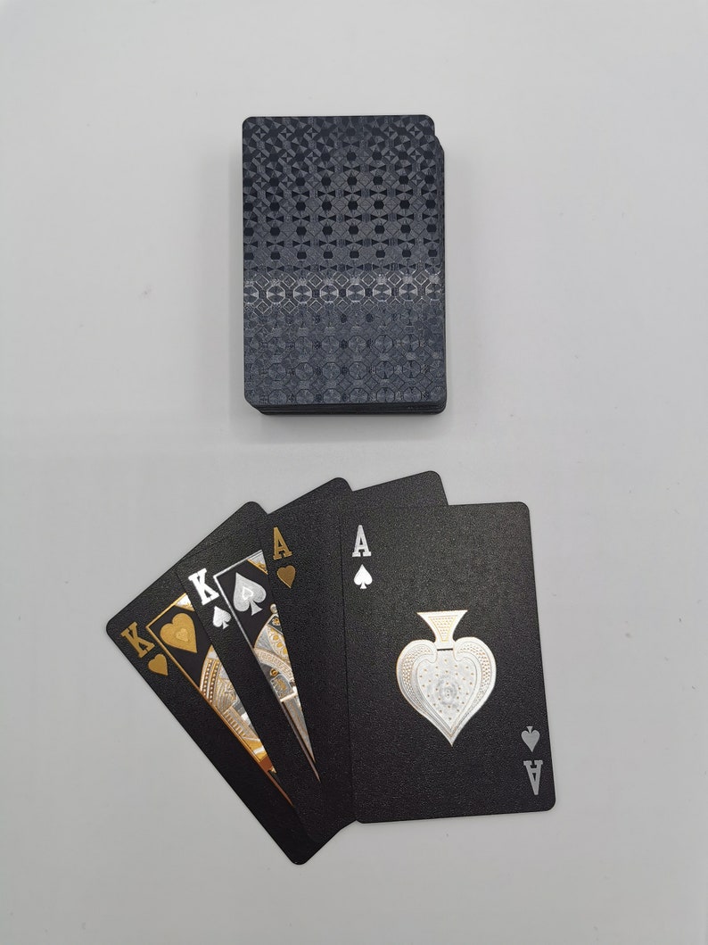 Blackout playing cards Waterproof gold and silver embossed playing card deck image 3