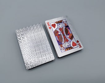 Luxury silver playing cards - Most popular silver embossed waterproof plastic playing card deck