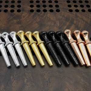 Set of 12 metal cribbage pegs - Black, rose gold, silver, and brass