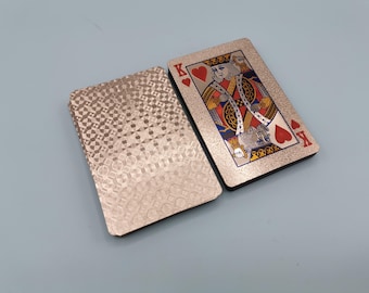 Luxury rose gold playing cards - Most popular rose gold embossed waterproof plastic playing card deck