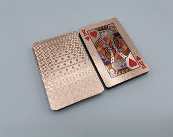 Luxury rose gold playing cards - Most popular rose gold embossed waterproof plastic playing card deck