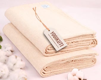 Iyengar-Yoga-Decken-Set (2er-Pack) | Handgewebter indischer Baumwollteppich für Entspannung und Meditation