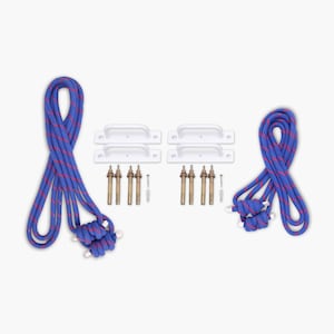Iyengar Yoga Wall Ropes Pair Set(Small & Long) + 2 Wall Ropes Hook Set(White), Ropes for Restorative and Iyengar Yoga Practice