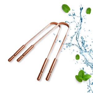 Tongue Cleaner 2pcs (copper), Tongue Scraper for Oral Care & Oral hygiene.