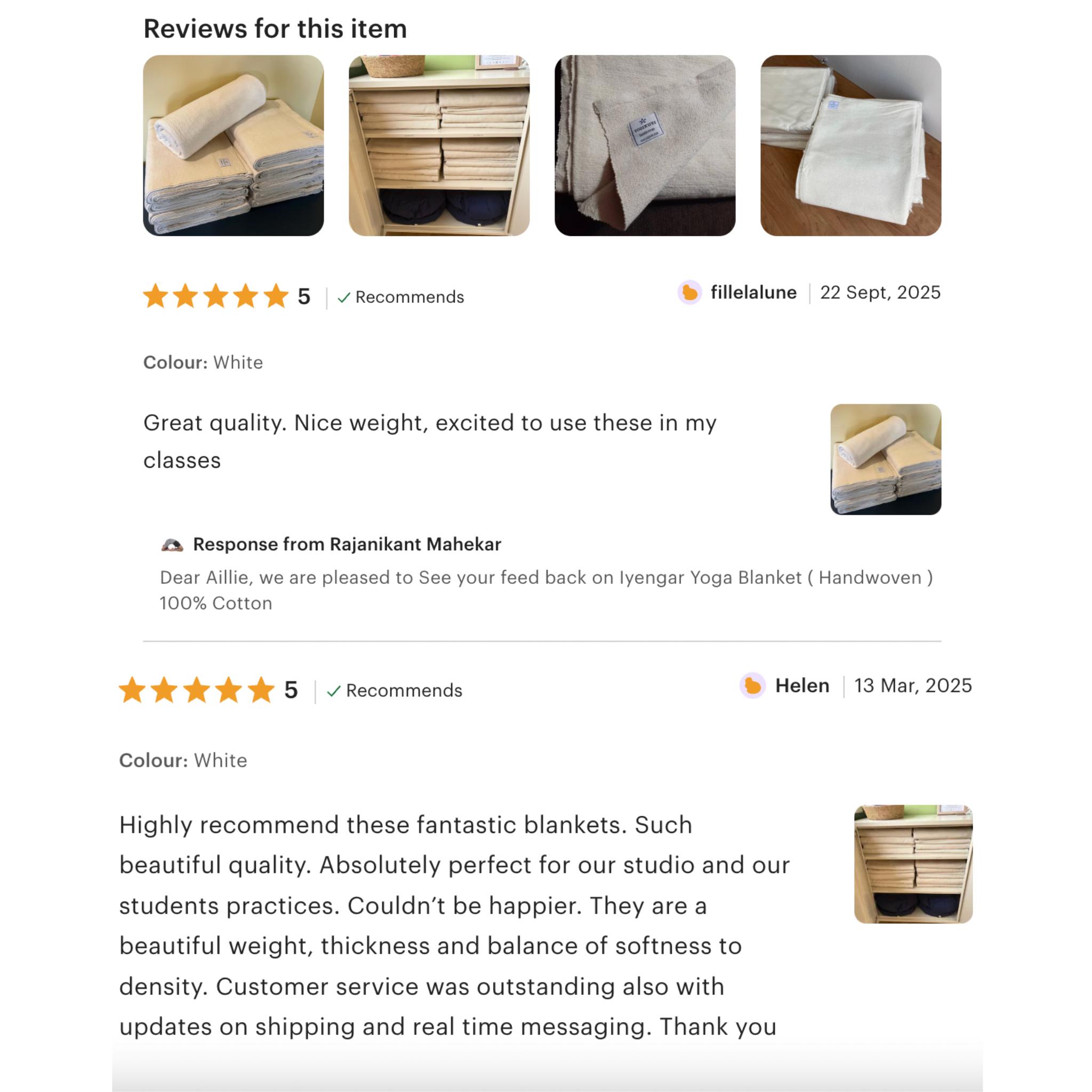 アイアンガーコットンヨガブランケット4枚セット：回復力をサポート