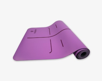 Non-Slip Natural Rubber Yoga Mat - 4mm Thick with Alignment Marks