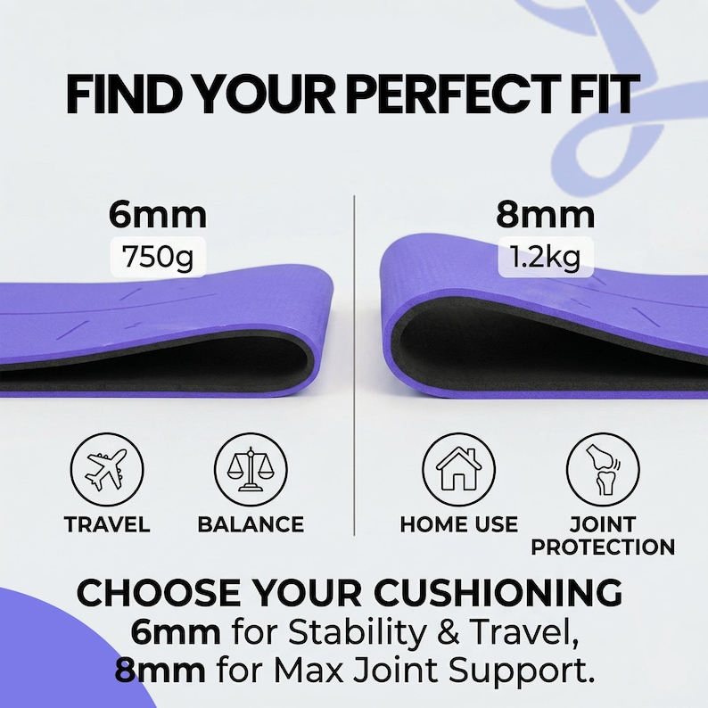 6mm Alignment Fitness Yoga Mat: Non-Slip TPE Foam, Fitness Exercise image 5