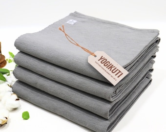 Iyengar Cotton Yoga Blanket Set of Four: Handwoven Indian Cotton for Restorative Support & Meditation