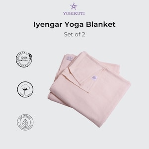 Iyengar 100% Handwoven Cotton Yoga Blanket Set of Two With Free Shipping, unbleached Pune cotton yoga blanket. Made in India.