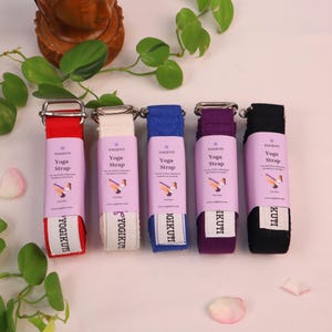 Yogikuti Yoga Stretch Belt/Strap, Best for Stretching & Iyengar Yoga, Stretching Yoga Strap Adjustable, Cotton Stretching Belt Iyengar Strap