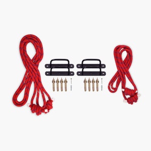 Yogikuti Two Yoga Wall Rope Pair (Small & Long) with 2 Pair Hook Set (Black), for Restorative Yoga and Iyengar Yoga Practice