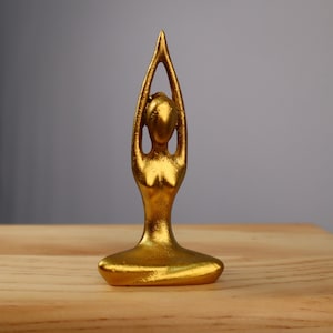 Yoga Girl Pose Figurine Golden for Home Decor & Yoga Studio Decor