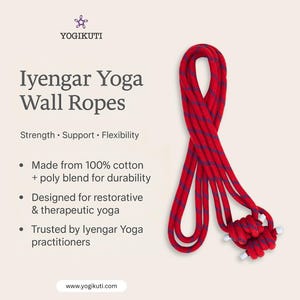 Iyengar Yoga Wall Ropes Set | Cotton Blend, Studio Props for Inversion Support, Stretching & Balance image 15