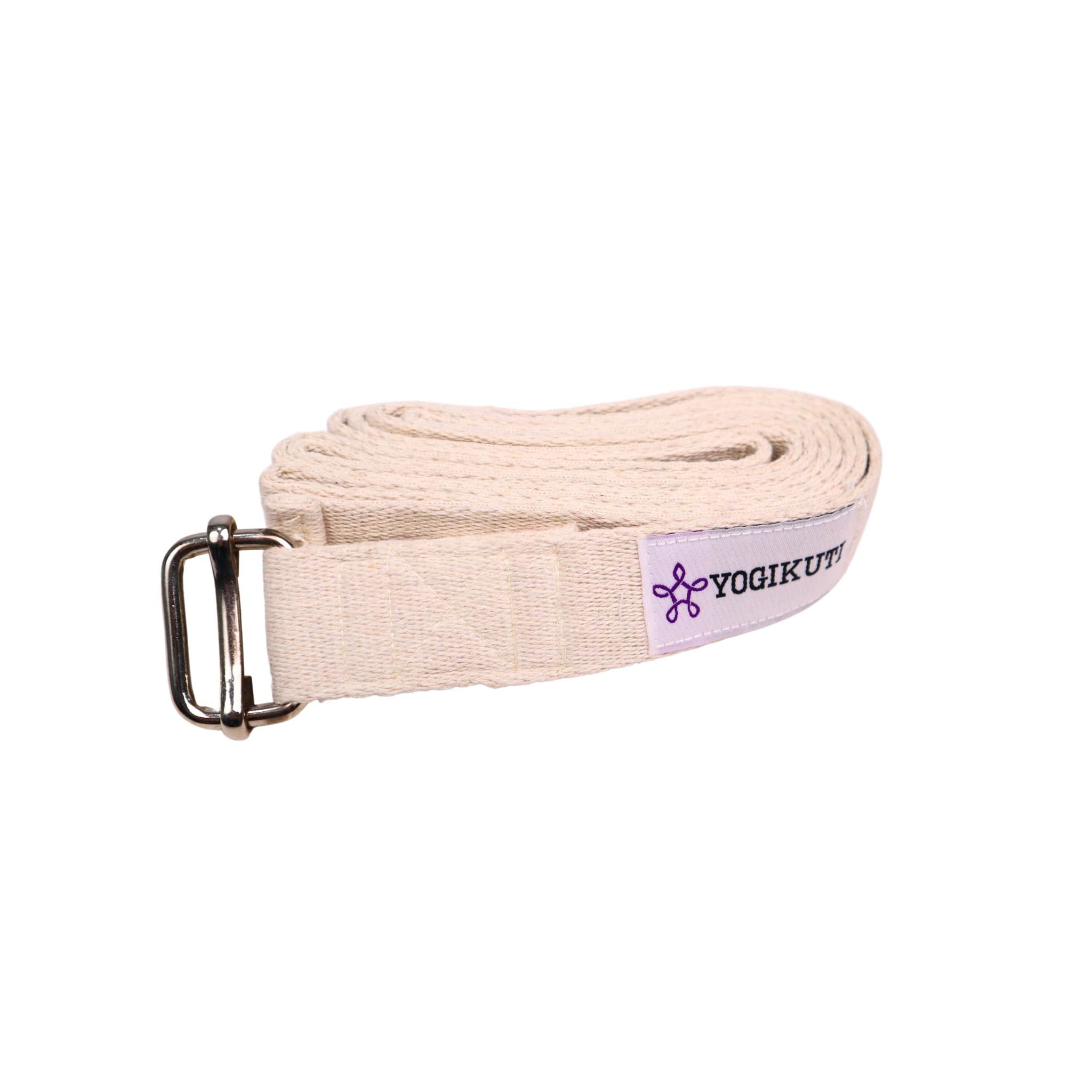 9 Feet Yoga Belt in Grey 100% Cotton with Metal Clasp. - Proyog