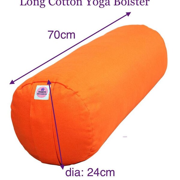 Long Yoga Round Bolster, Yoga Cushion, Large Yoga Pillow 100% cotton,  Large Round yoga bolster, Yoga Gift.