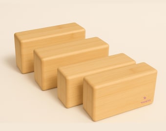 Bamboo Yoga Block Set of 4: Lightweight Eco-Friendly Stability