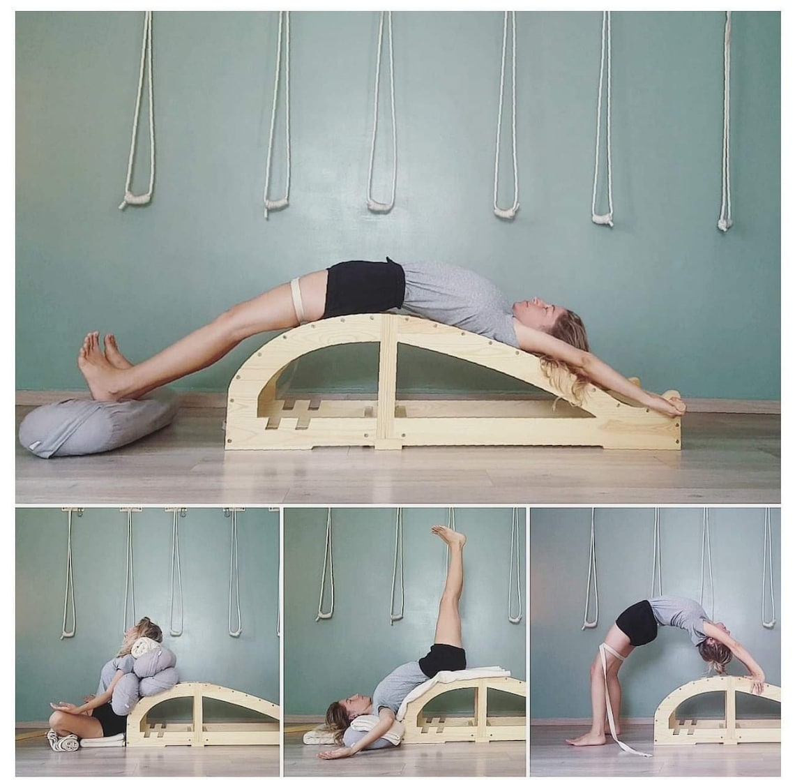 Yogikuti Viparit Dandasan Bench Large Backbender Iyengar Etsy
