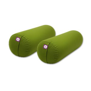 Yogikuti Cotton Filled Round Yoga Bolster 2pcs, Provide Back Support & Chest Opening, Iyengar Yoga Bolster, Yoga Pillow Meditation Cushion