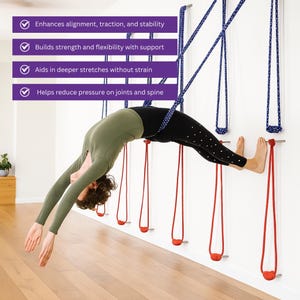Iyengar Yoga Wall Ropes Set | Cotton Blend, Studio Props for Inversion Support, Stretching & Balance image 14