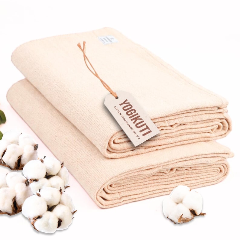 Iyengar Yoga Blanket Set of 2 | Handwoven Indian Cotton Rug for Restorative Support & Meditation image 20