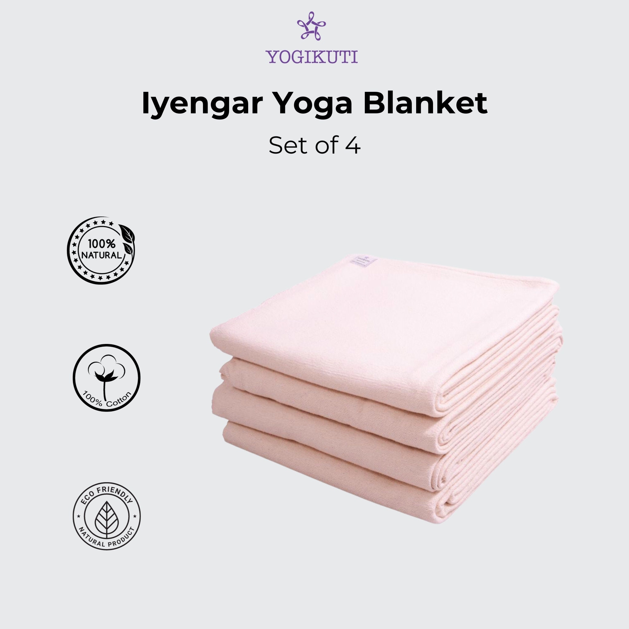 Iyengar Cotton Yoga Blanket Set of 4pc Yoga Blanket. Iyengar Yoga Blanket,  Yoga Props. 
