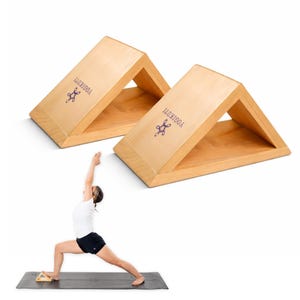 Yogikuti Triangle Yoga Block Pair: Calf Stretcher, Support to Deepen Your Standing Poses.