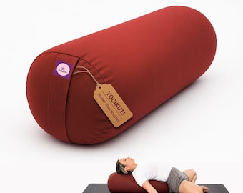 Cojín redondo de yoga 100% algodón para apoyo en yoga restaurativo e Iyengar.
