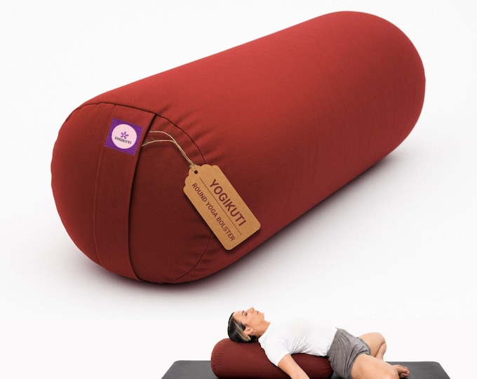 100% Cotton Round Yoga Bolster Cushion for Restorative & Iyengar Yoga Support