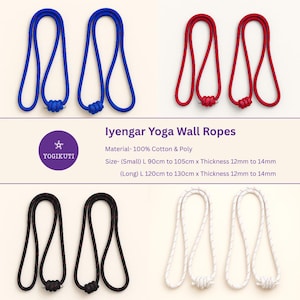 Iyengar Yoga Wall Ropes Set | Cotton Blend, Studio Props for Inversion Support, Stretching & Balance image 5
