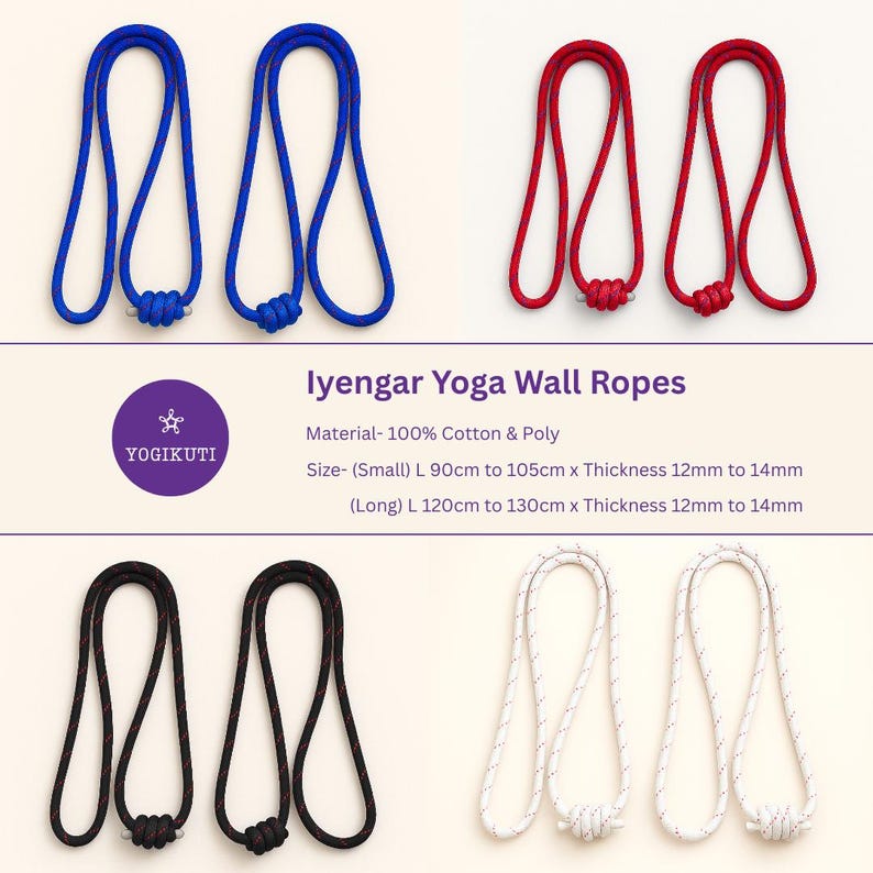 Iyengar Yoga Wall Ropes Set | Cotton Blend, Studio Props for Inversion Support, Stretching & Balance image 5