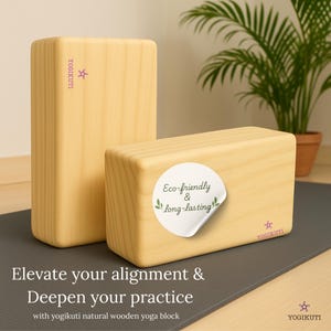 Bloques de yoga de madera de pino claro hechos a mano: soporte ecológico