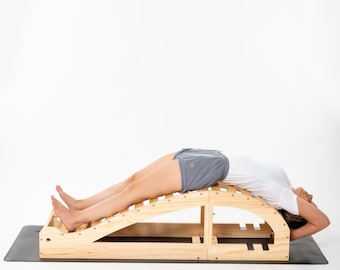 Yogikuti Viparit Dandasan Bench: Pine Wood Iyengar Yoga Backbender