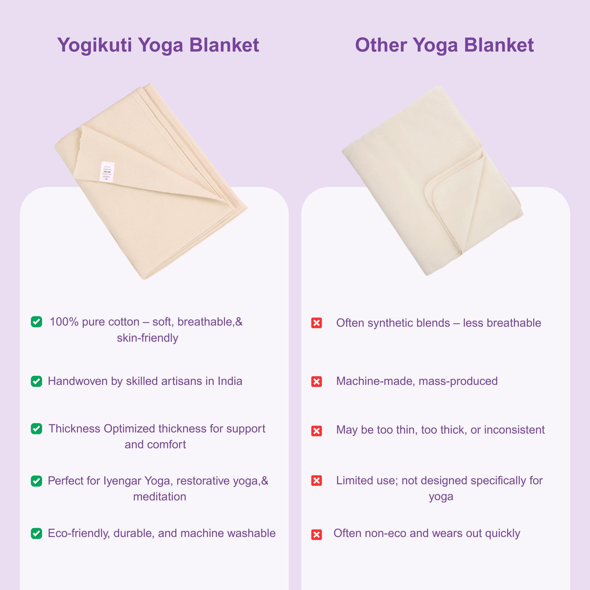 アイアンガーヨガブランケット2枚セット<未使用未開封> アイアンガーヨガブランケットセット2：手織りインド綿、回復